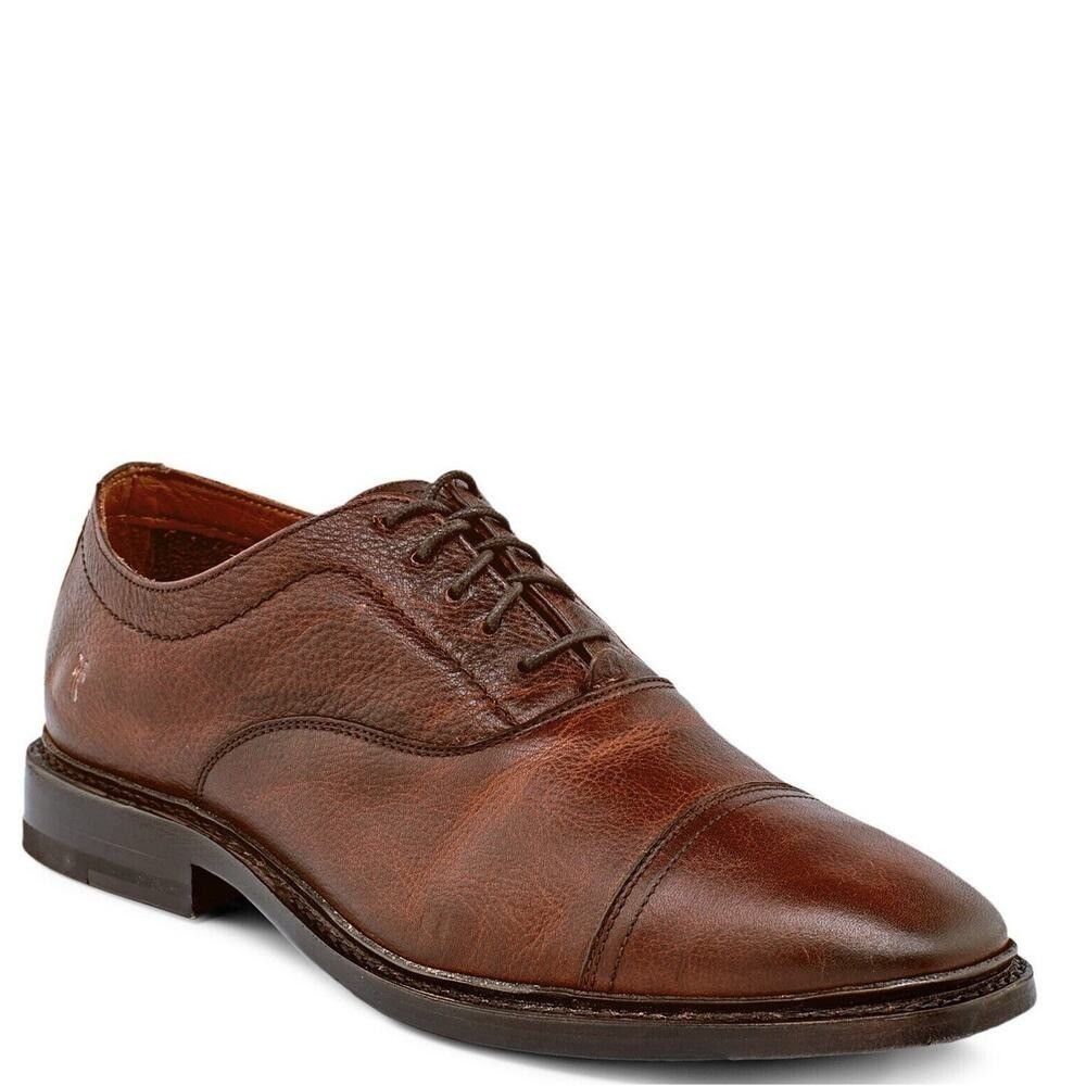 Frye Men's 12 D Paul Leather Cap Toe Oxford Lace Up Dress Shoes Brown Distressed